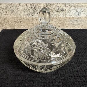 Vintage Anchor Hocking 5 1/4" Star of David Glass Candy Dish